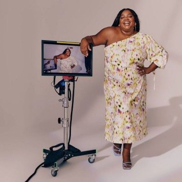 Women's Floral Print Long Sleeve One Shoulder Dress - Future Collective wit - Picture 3 of 3